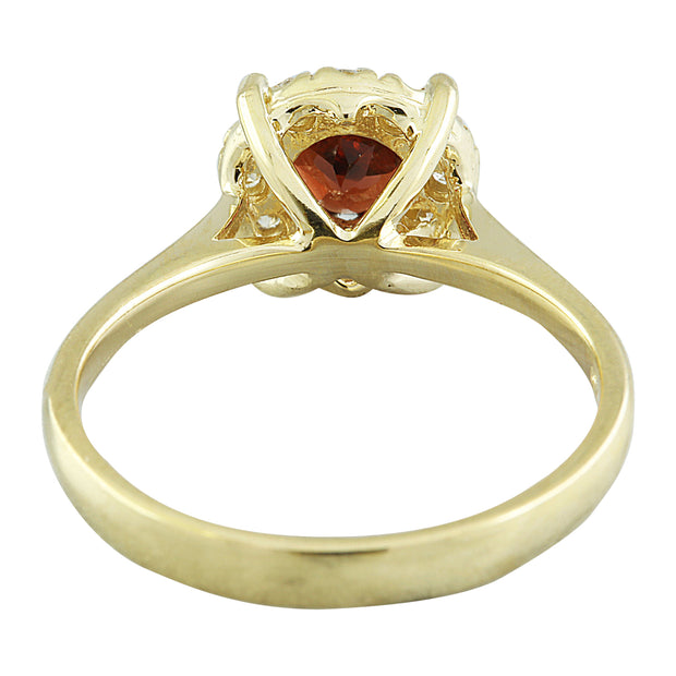 0.72 Carat Garnet 14K Yellow Gold Diamond Ring - Fashion Strada
