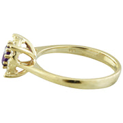 0.72 Carat Amethyst 14K Yellow Gold Diamond Ring - Fashion Strada