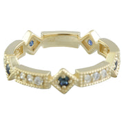 0.43 Carat Sapphire 14K Yellow Gold Diamond ring - Fashion Strada