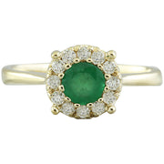 0.62 Carat Emerald 14K Yellow Gold Diamond Ring - Fashion Strada