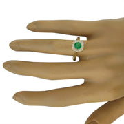 0.62 Carat Emerald 14K Yellow Gold Diamond Ring - Fashion Strada
