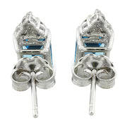 2.65 Carat Topaz 14K White Gold Diamond Earrings - Fashion Strada