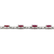 8.50 Carat Ruby 14K White Gold Diamond Bracelet - Fashion Strada