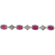 8.50 Carat Ruby 14K White Gold Diamond Bracelet - Fashion Strada