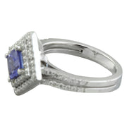 2.00 Carat Tanzanite 14K White Gold Diamond Ring - Fashion Strada