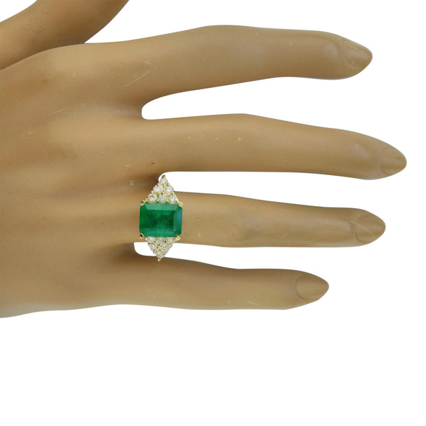 3.32 Carat Emerald 18K Yellow Gold Diamond Ring - Fashion Strada