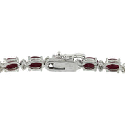 11.95 Carat Ruby 14K White Gold Diamond Bracelet - Fashion Strada