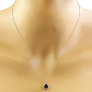 1.82 Carat Garnet 14K White Gold Diamond Necklace - Fashion Strada