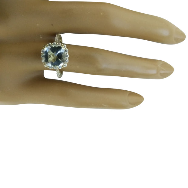 2.50 Carat Aquamarine 14K Yellow Gold Diamond Ring - Fashion Strada