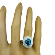 5.95 Carat Zircon 14K White Gold Diamond Ring - Fashion Strada