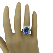 5.06 Carat Tanzanite 14K White Gold Diamond Ring - Fashion Strada