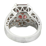5.80 Carat Tourmaline 14K White Gold Diamond Ring - Fashion Strada