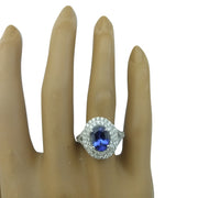 2.48 Carat Tanzanite 14K White Gold Diamond ring - Fashion Strada