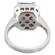 4.45 Carat Tourmaline 14K White Gold Diamond ring - Fashion Strada