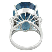 25.30 Carat Topaz 14K White Gold Diamond ring - Fashion Strada