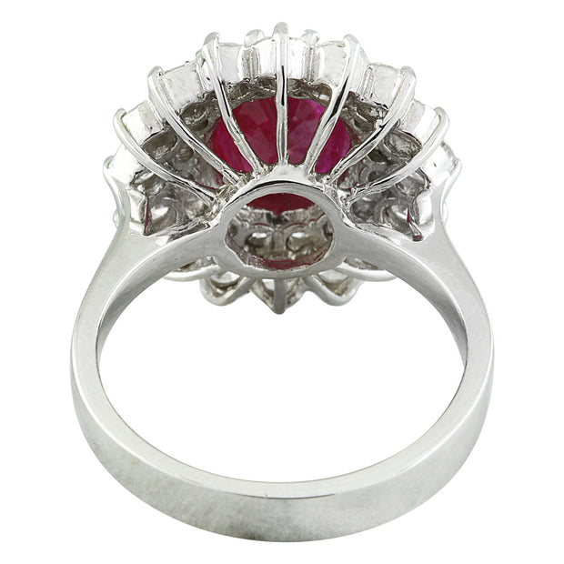 4.65 Carat Ruby 14K White Gold Diamond Ring - Fashion Strada