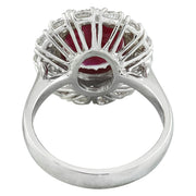 4.10 Carat Ruby 14K White Gold Diamond Ring - Fashion Strada