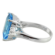 8.25 Carat Topaz 14K White Gold Diamond Ring - Fashion Strada