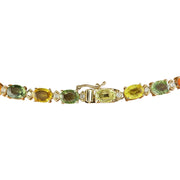 41.30 Carat Ceylon Sapphire 14K Yellow Gold Diamond Necklace - Fashion Strada