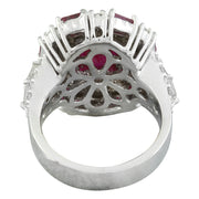 6.10 Carat Ruby 14K White Gold Diamond Ring - Fashion Strada