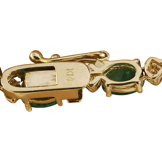 31.60 Carat Emerald 14K Yellow Gold Diamond Necklace - Fashion Strada