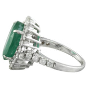 9.30 Carat Emerald 18K White Gold Diamond Ring - Fashion Strada