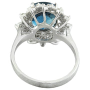 4.35 Carat Topaz 14K White Gold Diamond Ring - Fashion Strada