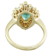 2.60 Carat Emerald 14K Yellow Gold Diamond Ring - Fashion Strada