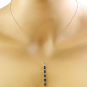 4.50 Carat Sapphire 14K Yellow Gold Diamond Necklace - Fashion Strada