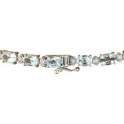 39.80 Carat Aquamarine 14K White Gold Diamond Necklace - Fashion Strada