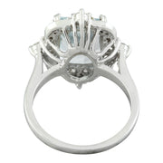 5.05 Carat Aquamarine 14K White Gold Diamond Ring - Fashion Strada
