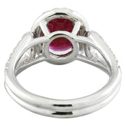 2.30 Carat Ruby 14K White Gold Diamond Ring - Fashion Strada