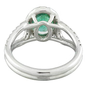 1.70 Carat Emerald 14K White Gold Diamond Ring - Fashion Strada