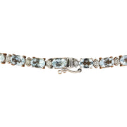 38.80 Carat Aquamarine 14K White Gold Diamond Necklace - Fashion Strada
