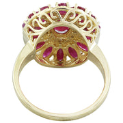 4.40 Carat Ruby 14K Yellow Gold Diamond Ring - Fashion Strada