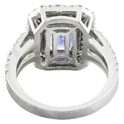 5.23 Carat Tanzanite 14K White Gold Diamond Ring - Fashion Strada