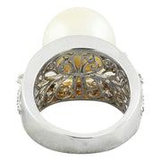 0.60 Carat Pearl 14K White Gold Doamond Ring - Fashion Strada