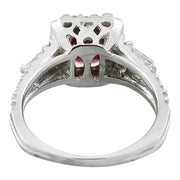 2.38 Carat Ruby 14K White Gold Diamond Ring - Fashion Strada