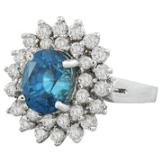 6.30 Carat Zircon 14K White Gold Diamond Ring - Fashion Strada