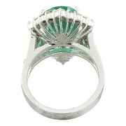 6.15 Carat Emerald 14K White Gold Diamond Ring - Fashion Strada