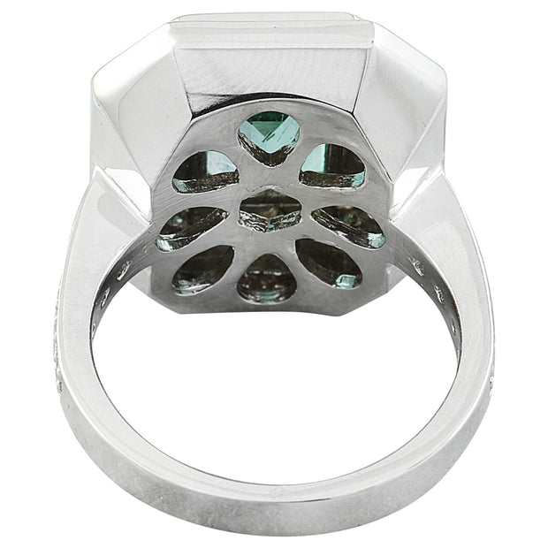 3.21 Carat Emerald 14K White Gold Diamond Ring - Fashion Strada