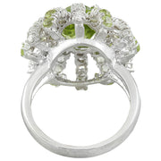 4.80 Carat Peridot 14K White Gold Diamond Ring - Fashion Strada