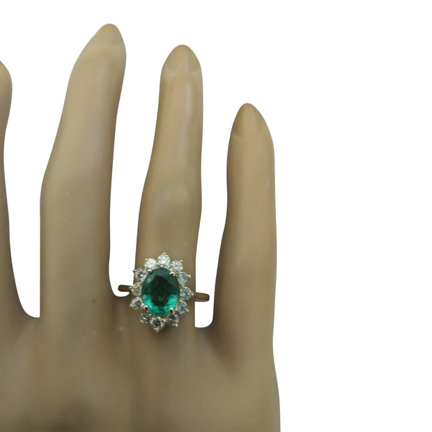 1.76 Carat Emerald 14K Yellow Gold Diamond Ring - Fashion Strada
