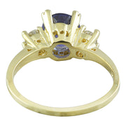 1.93 Carat Tanzanite 18K Yellow Gold Diamond Ring - Fashion Strada