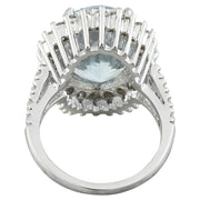 9.46 Carat Aquamarine 14K White Gold Diamond Ring - Fashion Strada
