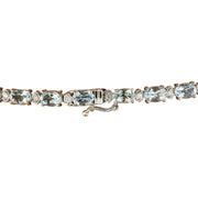 39.00 Carat Aquamarine 14K White Gold Diamond Necklace - Fashion Strada