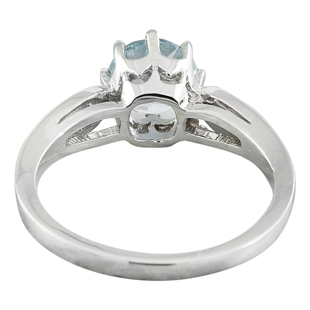 1.27 Carat Aquamarine 14K White Gold Diamond Ring - Fashion Strada