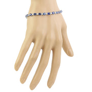 10.67 Carat Sapphire 18K White Gold Diamond Bracelet - Fashion Strada