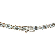 32.04 Carat Aquamarine 14K White Gold Diamond necklace - Fashion Strada
