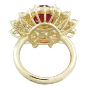 3.96  Carat Ruby 14K Yellow Gold Diamond Ring - Fashion Strada